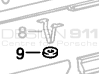 Anneau d'étanchéité pour clip de moulure de porte. Porsche 911 65-98 - 91153130900 Anneau d'étanchéité pour clip de moulure de porte. Porsche 911 65-98 - 91153130900