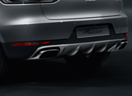 Plaque de protection en acier inoxydable (arrière). Porsche 95B Macan / Macan II - 95B8078376M7, 95B807837A6M7