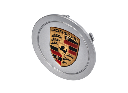 Wheel cap silver with gold crested for Porsche - 993361303109A1, 993361303099A1, 993.361.303.09.9A1, 00004460012