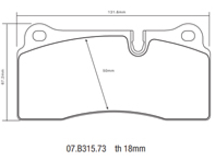 Ersatz-Bremsbelag-Kit für Brembo GT Big Brake Kit - 2P19001A, 2P19001A1, 2P19001A2, 2P19001A3, 07B31573, 07.B315.73, 1B1.8016A