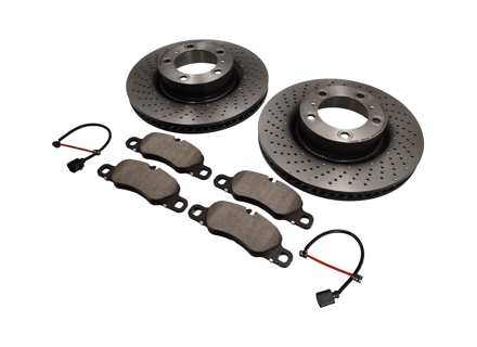 FRONT Brake Pads and Brake Disc Package. Porsche 981 Boxster S / Cayman S - 99735140101, 99735140201, 98135193904, 99160916500
