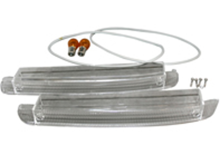 Indicator Lens Set of 2 Front CLEAR. Porsche 944S2 / 944T - 95163116100, 95163116200 - JPS944S2-FILY-CL, 1695450610