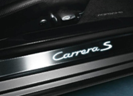 Side Sills Trims in Stainless Steel with Logo, Illuminated. Porsche 997 MKI / 997 MKII - 99755199000, 99755199009, 99755199001, 99755199010, 99755199004, 99755199024, 99755199002, 99755199003, 99755199007, 99755199011, 99755199020, 99755199006