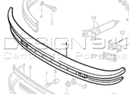Parachoques delantero. Porsche 911 1982-89 para coches con lavafaros - 93050501102, 93050501103, 91150501114, 91150501115