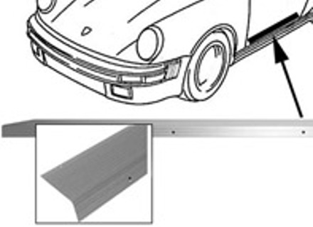 Protezione sottoporta, cromata. Porsche 911 1965-83 - 90155111550, 90155111650 - 1689800270, 1689800280, 8483-1, 8482-1