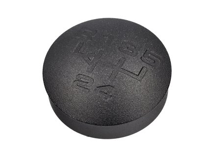 Gear knob insert Alloy engraved, Black. Porsche 964 Carrera - 95042412000, 95042412001 - GI964B