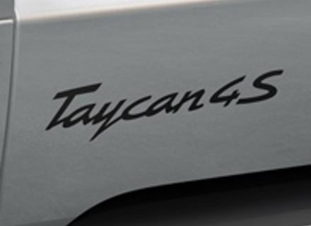 Model designation on doors. Porsche Taycan 4S - 9J104480001, 9J104480001041, 9J10448000184A, 9J104480001V04, 9J10448000124K