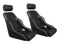 Rally ST Bucket Seats, Black Leatherette / Basket Weave, SET OF 2. Porsche 356 / 911 / 912 1950–89