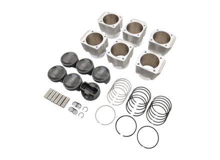 Piston & Cylinder Engine Set. Porsche MMS 993 RSR 3.6L to 3.8L (slip-in cyl.) - PS102-022, PP102-013, PC102-001