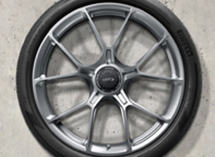 20'/21' 992 (911) GT3 alloy wheel set in Brilliant Chrome Metallic Original Porsche - 992044680CC
