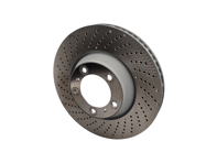 Brake disc rotor, Front, drilled-dimpled monoblock, 350x34mm. Porsche 997 I422 - 99735140502, 99735140602 - PFL30905, PFR31005