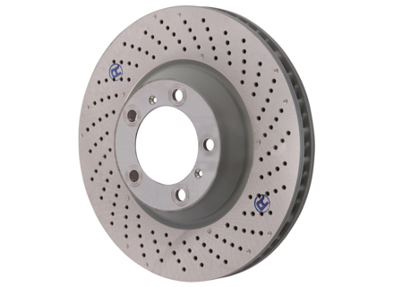 Disque de frein avant monobloc percé et alvéolé, 350 x 34 mm, Porsche 997 I422 - 99735140502, 99735140602 - PFL30905, PFR31005