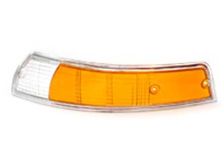 Indicator lens Front with CHROME Rim. Porsche 911 1967-74 - 91163194301, 91163194401, 1695401680, 1695401670, P14963S, P14963D