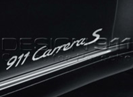 Model designation stickers on doors. Porsche 991.1 (911) / 991.2 (911) - 99104480110041, 99104480110V04, 99104480111041, 99104480111V04, 99104480114041, 99104480114V04, 99104480112041, 99104480112V04, 99104480111041, 99104480111V04