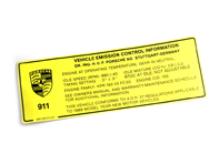 Sticker, engine specification. Porsche 911 Carrera 89 (AUS) - 93000651345