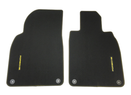 Zwarte vloermatten - Set van 2 met contrasterende stiksels. Porsche 981/718 Boxster & Cayman / 991 Carrera & Turbo - Rechtsgestuurd (RHD) - 98155161305, 98155161305SMD, 98155161307SMD, 98155161309SMD, 98155161305SME, 98155161307SME, 98155161309SME, 98155161307, 98155161307TCE, 98155161309TCE, 98155161307TCF, 98155161309TCF, 98155161307TCG, 98155161309TCG, 98155161309, 98155161309QUS, 98155161309RCU