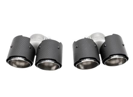 Embouts d'échappement Fabspeed Deluxe Quad Style, en fibre de carbone (NON-S / NON-PSE). Porsche 991 Carrera 2012-2016 - FSPOR991QDTSB, FSPOR991QDTSP - FS.POR.991.QDTSCF