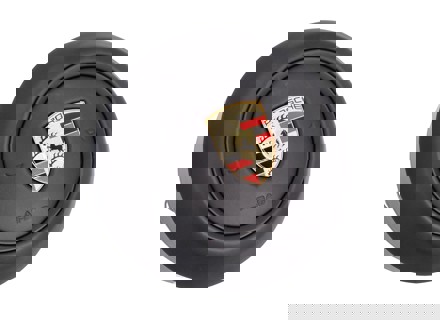 Black leather airbag unit for steering wheel. Porsche 992.1  Carrera - 992880201MTRP, 992880201HTRP