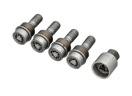 Set wielbouten met vergrendeling, zilver. Porsche 970 Panamera 2010-16 - 97036105701
