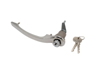 Poignée de porte avec barillet et clé, chromée. Porsche 911 1965-67 - 90153106120, 90153106220 - 1687100970, 1687100980
