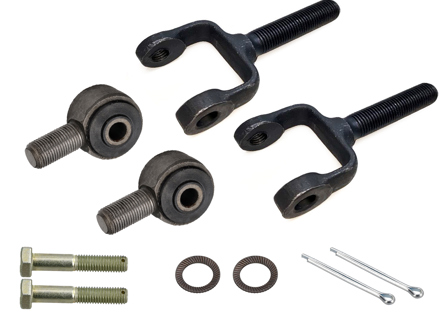Tie rod joint fork and joint bushing set. Porsche 911 1965-89 / 914 - 91434705700, 91434705701, 91434705702, 9013473150, 90134731503, 90134731504