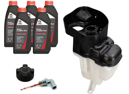 Engine coolant expansion tank kit with sensor. Porsche 986 Boxster / 987.1 Boxster 1997-06 - 99610614708, 99610614703, 99610614704, 99610614705, 99610614706, 99610614707