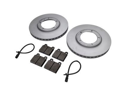 FRONT Brake Pads and Brake Disc Package. Porsche 911 3.2L 1984-89 - 91135104123, 91135195011, 94461221105, 91135195006, 91135195001, 91135195002, 91135195008, 90135199700, 91135193800, 91135194401, 91135194405, 91135195000, 92335190100, 94435195006