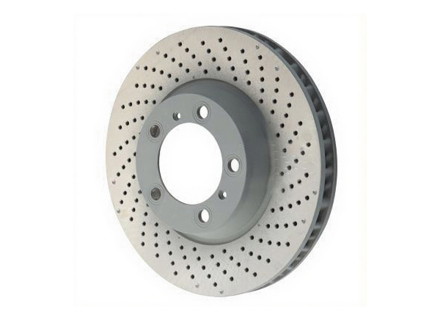 Brake disc rotor Front, drilled monoblock, 330x34mm. Porsche 991.2 / 982 Boxster S /  982C Cayman S - 9P1615301A, 9P1615302A, 992615301, 992615302, 92149905, 92150005, 92150007, 92149907, 95B615301, 99635140902, 99635140903, 99635140904, 99635140905, 9P1615302A, 992615302, 99635141002, 99635141003, 99635141004, 99635141005 - PFL39981, PFR39982