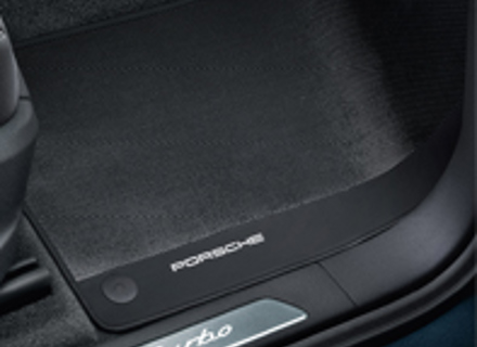 Carbon floor mats with leather edging. Porsche Cayenne (9YA) 2018>>  RHD - Right hand drive - 9Y0044844