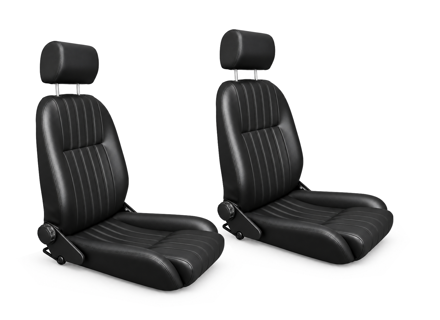Spider Bucket Seats, Black Leather or Leatherette, SET OF 2. Porsche 356 / 911 / 912 / 964 1950-94