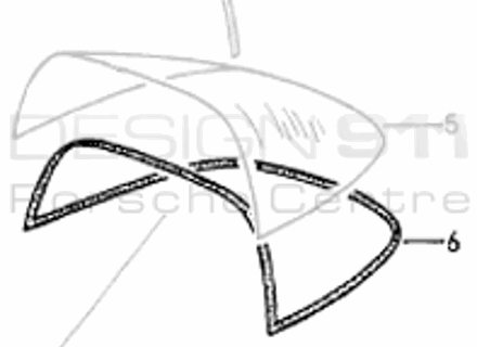 Rear Targa glass screen seal. Porsche 964 Targa - 96454505240, 96454505241
