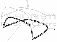 Rear Targa glass screen seal. Porsche 964 Targa - 96454505240, 96454505241