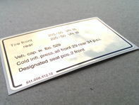 Tyre pressure decal. Porsche 911 SC (1978 - 1980) USA - 91100651212