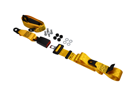 Static 2-point rear lap belt in yellow (Set of 2). Porsche 911 78-89 / 964 / 993 / 968 / 924 / 944 - 47785779570B, 911116