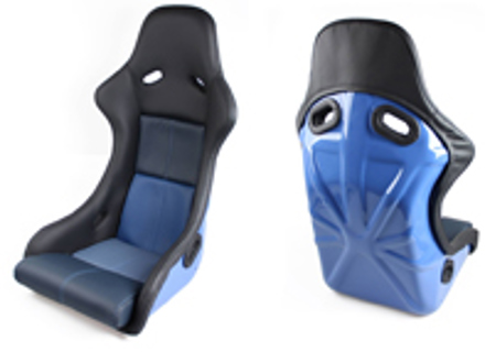 Seats in racing style, Black-Blue leather with blue seat shell. Porsche 964 / 993 - SET11.1.101B, SET111101B