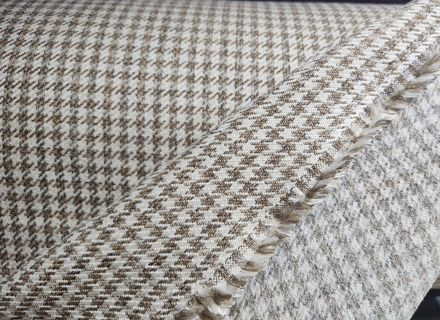 Pepita Porsche Houndstooth classic fabric, Beige / White