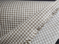 Pepita Porsche Houndstooth classic fabric, Beige / White Pepita Porsche Houndstooth classic fabric, Beige / White
