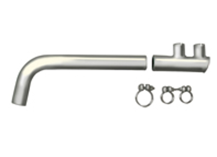 Exhaust tail pipe kit with clamps stainless steel. Porsche 912 1965-02/70 - 92.312S, 92312S, 1620705410, 61611129800, 61611124501, 61611102800, 61611125501, 99951105103, 99951105003 - 1620705410