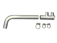 Exhaust tail pipe kit with clamps stainless steel. Porsche 912 1965-02/70 - 92.312S, 92312S, 1620705410, 61611129800, 61611124501, 61611102800, 61611125501, 99951105103, 99951105003 - 1620705410