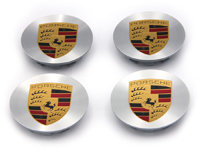 Wheel Caps with Coloured Crest for Porsche (Set of 4) - 00004460737 Wheel Caps with Coloured Crest for Porsche (Set of 4) - 00004460737