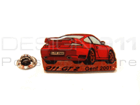 Pin Badge 'Porsche 911 GT2 - Genf 2001' Red