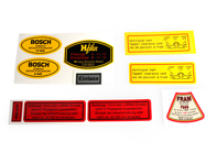 Engine bay Sticker set . Porsche 356 - 64470100101 - 1601502210 Engine bay Sticker set . Porsche 356 - 64470100101 - 1601502210