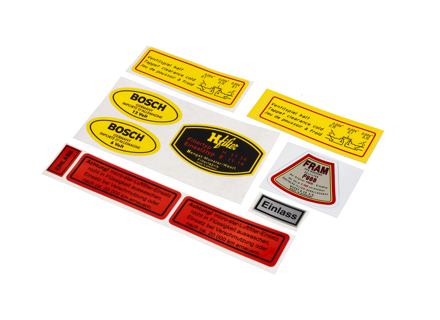 发动机舱贴纸套装。保时捷 356 - 64470100101 - 1601502210