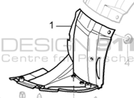 Garniture de passage de roue avant - Partie avant. Porsche 996 GT3 2003>> - 99650412491, 99650412391, 99650412492, 99650412392