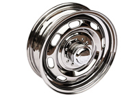 Jante 15' 5.5J Acier 'Knock off' chromée Porsche 356