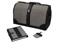 Classic pepita travel bag, document holder & key pouch set for all Porsche owners