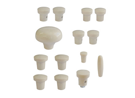 Dashboard knob set, IVORY. Porsche 356A 1955-1959 - PCG35655200500, PCG35655200300, 64455281100300, 64455285300300, 64455283100300, 64455282101300