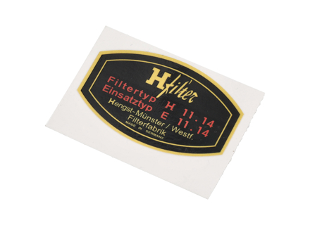 Decalcomania filtro olio H-Filter. Porsche 911/912 - 64470100300 - 1601503600