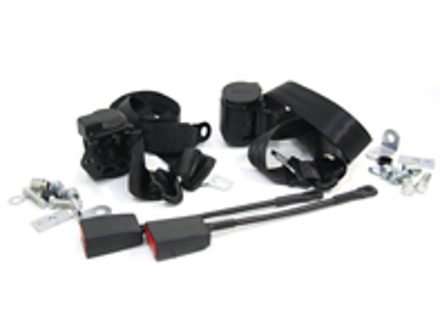 SEAT BELTS - FRONT Automatic / Inertia VERTICAL B PILLER MOUNT / FLOOR BUCKLES with L Bracket PAIR - 92880312610, 9288031261070B
