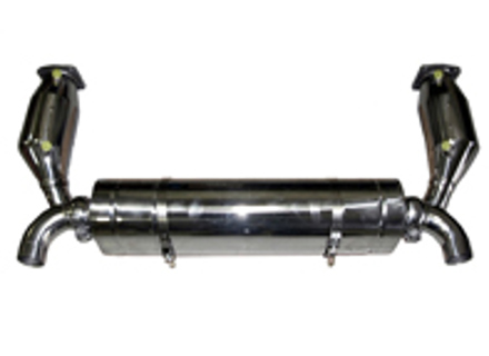 Sports exhaust rear silencer and catalytic converters Porsche 997 GT2 and GT2 RS